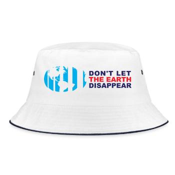 Lass die Erde nicht verschwinden - Bucket Hat - Weiß/Navy - Vorne
