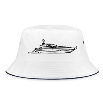 Yacht - Illustration - Bucket Hat - white/navy - Front