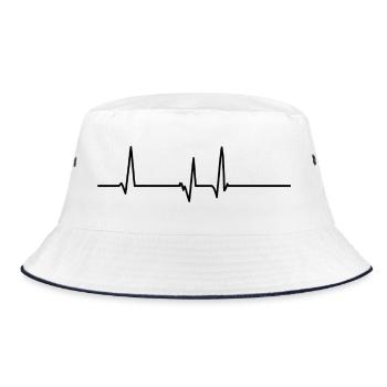 Heartbeat Lines Rhythm - Bucket Hat - white/navy - Front
