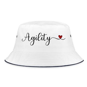Agility Heart Typography - Bucket Hat - white/navy - Front