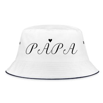 Dad Heart Elegant Typography - Bucket Hat - white/navy - Front