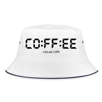 Coffee Time Minimalist Vintage Coffee Lover - Bucket Hat - white/navy - Front