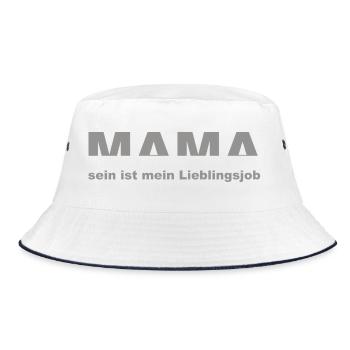 Mama Sein Ist Mein Lieblingsjob - Bucket Hat - Weiß/Navy - Vorne