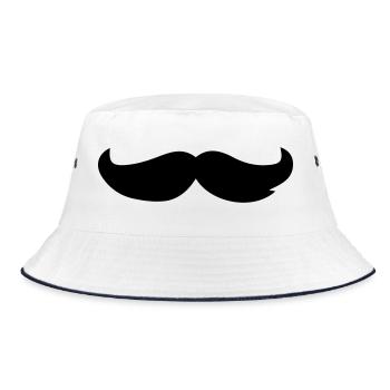 Bart Schnurrbart - Bucket Hat - Weiß/Navy - Vorne