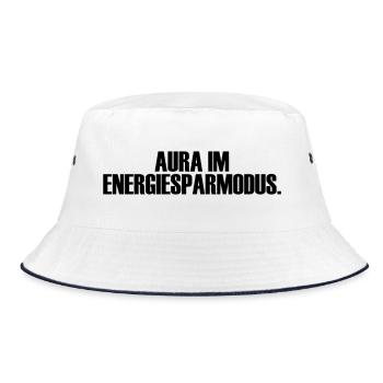 Aura im Energiesparmodus - Bucket Hat - Weiß/Navy - Vorne