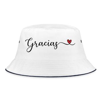 Danke - Bucket Hat - Weiß/Navy - Vorne