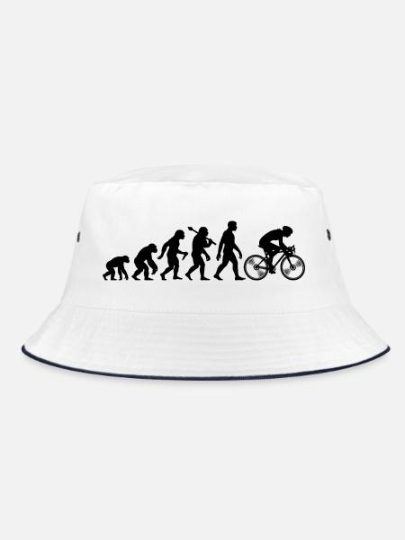 Radfahrer Evolution Radfahren Radsport - Bucket Hat - Weiß/Navy