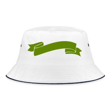 banderole_symbol- - Bucket Hat - Weiß/Navy - Vorne