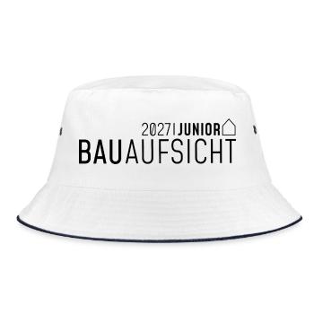 Junior Bauaufsicht 2027 - Bucket Hat - Weiß/Navy - Vorne