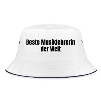 Beste Musiklehrerin der Welt Musik Geschenk - Bucket Hat - Weiß/Navy - Vorne
