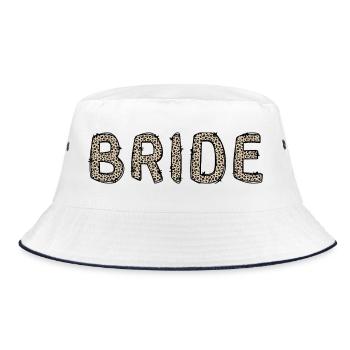 Braut, Junggesellinnenabschied, Leo, JGA - Bucket Hat - Weiß/Navy - Vorne