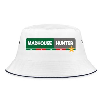MadhouseHunter - Bucket Hat - Weiß/Navy - Vorne