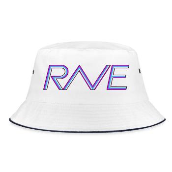 Rave-Ligatur - Bucket Hat - Weiß/Navy - Vorne