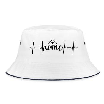 Home Herzschlag - Bucket Hat - Weiß/Navy - Vorne
