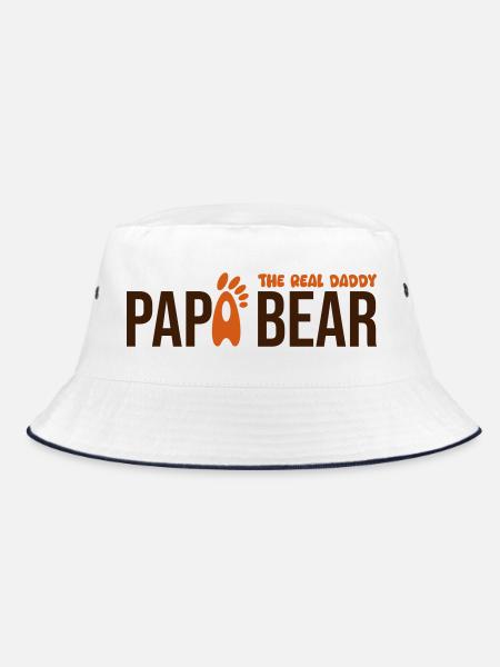 Papa Bear: El Verdadero Papá - Bucket Hat - Weiß/Navy