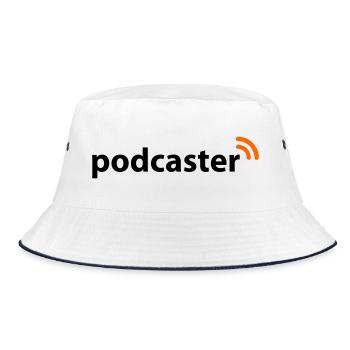 Podcaster - Bucket Hat - Weiß/Navy - Vorne