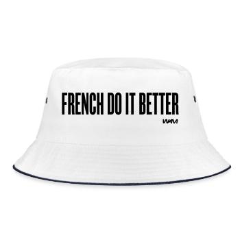french do it better - Bucket Hat - white/navy - Front