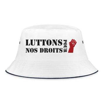 Luttons pour nos Droits ! - Bob - blanc/marine - Devant