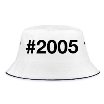 2005 Jahrgang 21 Jahre alt 21. Geburtstag - Bucket Hat - Weiß/Navy - Vorne