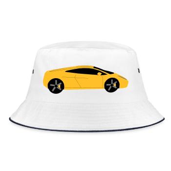 Car Car Sports Car Vehicle - Bucket Hat - white/navy - Front