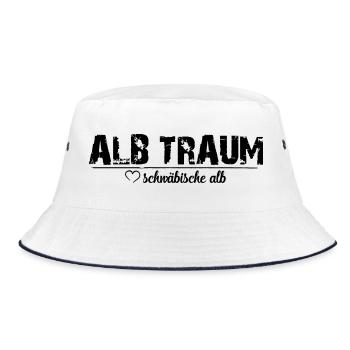 ALB TRAUM_ love schwäbische alb - Bucket Hat - Weiß/Navy - Vorne