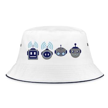 The robot geeks - Bucket Hat - white/navy - Front