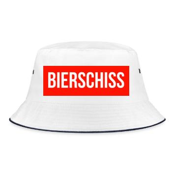 funny design, beer shit - Bucket Hat - white/navy - Front