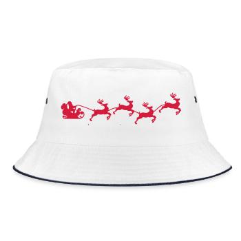 Santa sur Sleigh avec raindeer - Bob - blanc/marine - Devant