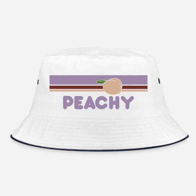 Peach Graphic Peachy - Bucket Hat - white/navy