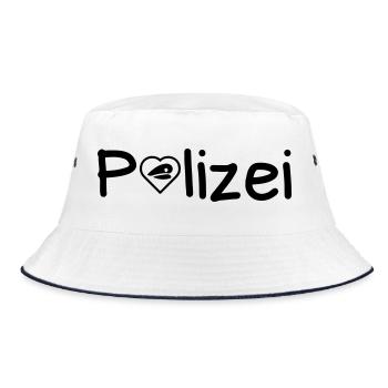 Polizei Liebe Polizist Polizisten Cops Geschenk - Bucket Hat - Weiß/Navy - Vorne