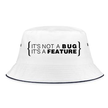 It's not a bug. It's a feature. - Bucket Hat - white/navy - Front