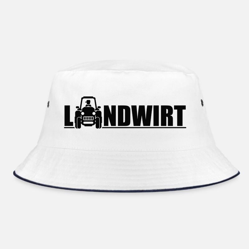 landwirt traktor beruf - Bucket Hat - Weiß/Navy