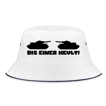 bis einer heult - Bucket Hat - Weiß/Navy - Vorne