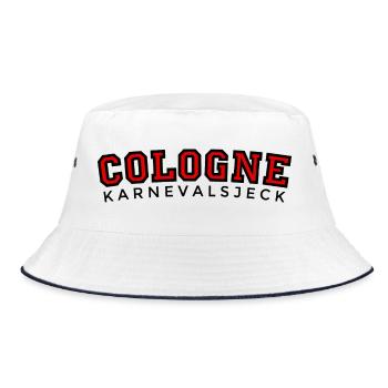 Cologne Karnevalsjeck (Red) Köln Kölsch Karneval - Bucket Hat - white/navy - Front