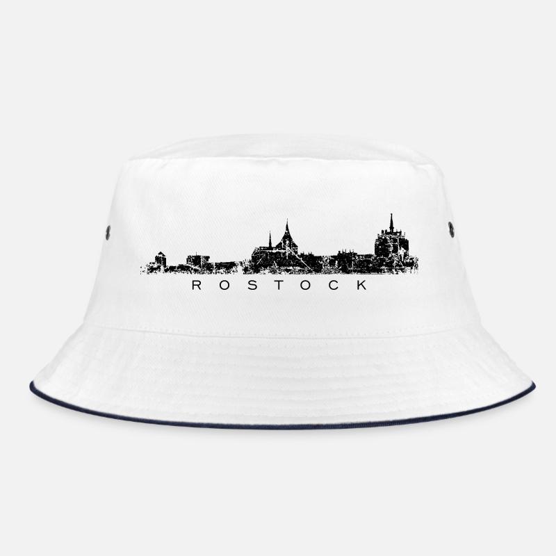 Rostocker Skyline (Vintage Schwarz) Rostock Bucket Hat