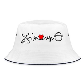 Kochen ist mein Cardio - Bucket Hat - Weiß/Navy - Vorne