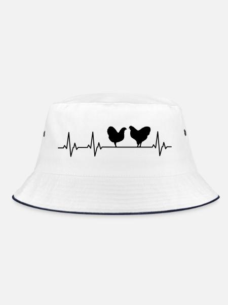 Heartline Wyandotten - Bucket Hat - Weiß/Navy