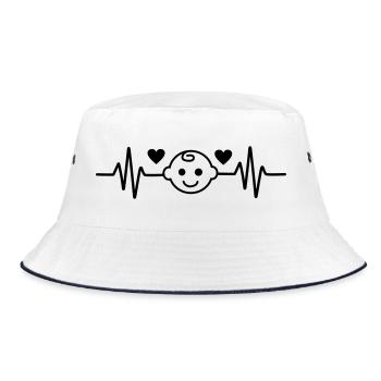 Pregnant baby young hearts heartbeat 2 - Bucket Hat - white/navy - Front