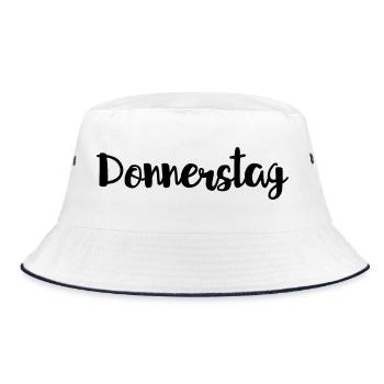Donnerstag Wochentag Woche - Bucket Hat - Weiß/Navy - Vorne