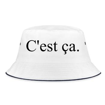 C'est ça french chic französisch Style Cest ca - Bucket Hat - Weiß/Navy - Vorne