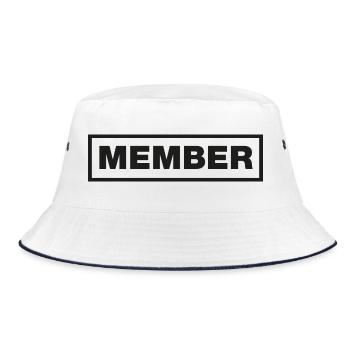 Member Typo - Bucket Hat - Weiß/Navy - Vorne