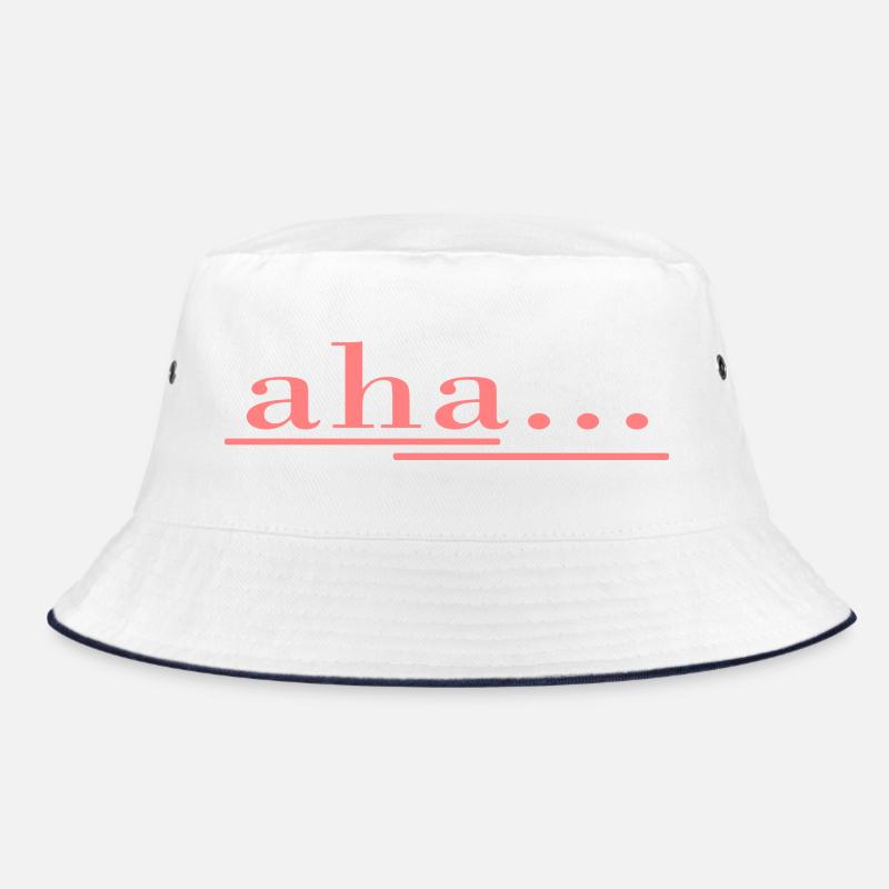 aha... so geht es! Spruch, Spaß, frisches Design - Bucket Hat - Weiß/Navy
