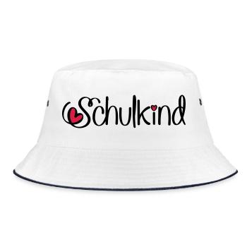 Schulkind - Bucket Hat - Weiß/Navy - Vorne