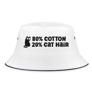 Katze Katzen - Bucket Hat - Weiß/Navy - Vorne