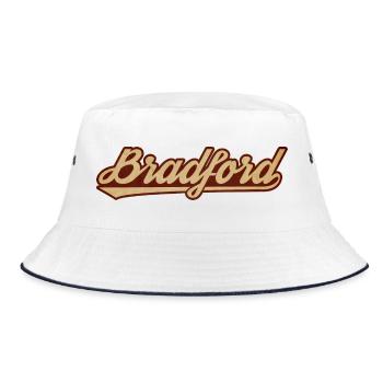 Bradford Vintage Lettering - Bucket Hat - white/navy - Front