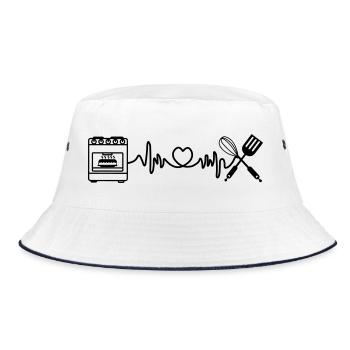 Cardio heart rate kitchen oven - Bucket Hat - white/navy - Front
