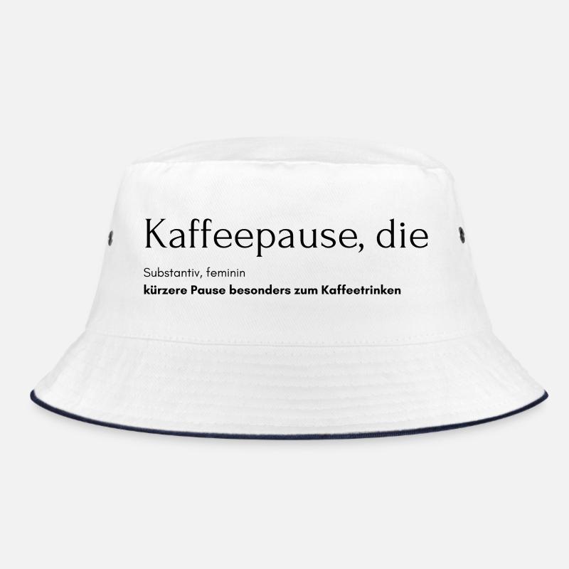 Kaffeepause, die - Bucket Hat - Weiß/Navy