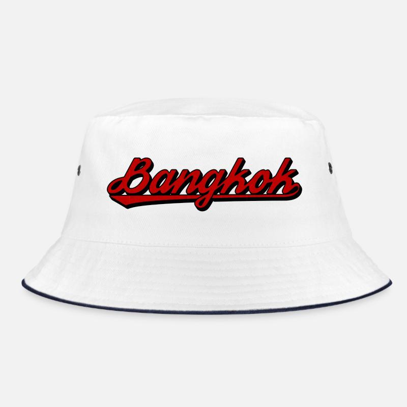 Bangkok Script Neon Red Bucket Hat