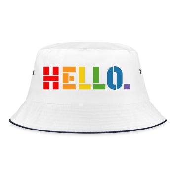 Chemise arc-en-ciel LGBT bonjour, LGBT lgbtqi queer - Bob - blanc/marine - Devant