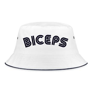 BICEPS Gym Workout Muscle Training - Bucket Hat - white/navy - Front